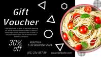 Black Gift Voucher Promotion Business Card Template