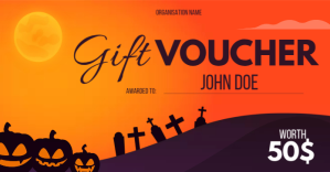 Jingga Halloween Gift Voucher auf Facebook geteiltes Bild Template