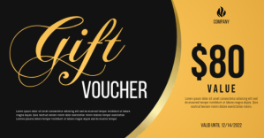 Black Gift Voucher Facebook Shared Image Template