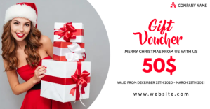 สีขาว Christmas Gift Voucher Facebook Shared Image Template