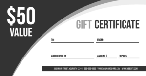 White Gift Certificate Facebook Shared Image Template