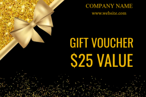 สีดำ Gift Voucher Label Template