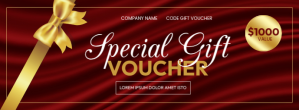 Czerwony Gift Voucher Facebook Cover Photo Template