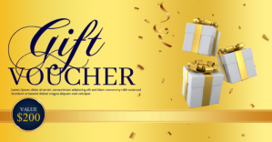 Orange Gift Voucher Facebook Shared Image Template