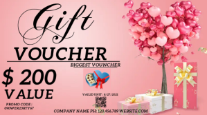 粉色 Gift Voucher Digital Display Template
