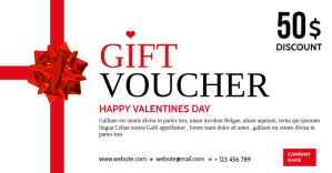 สีขาว Valentine's Day Gift Voucher Facebook Shared Image Template