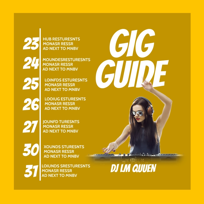 gig guide Template | PosterMyWall