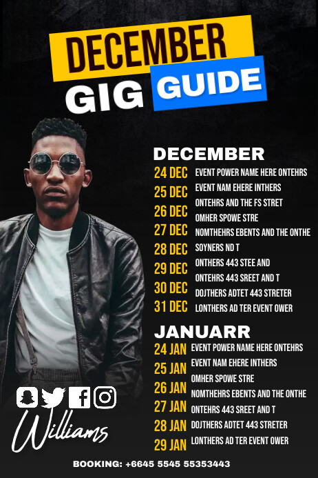 gig guide Template | PosterMyWall