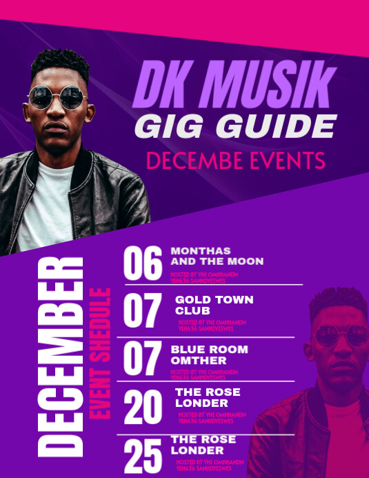 gig guide Flyer (US Letter) template