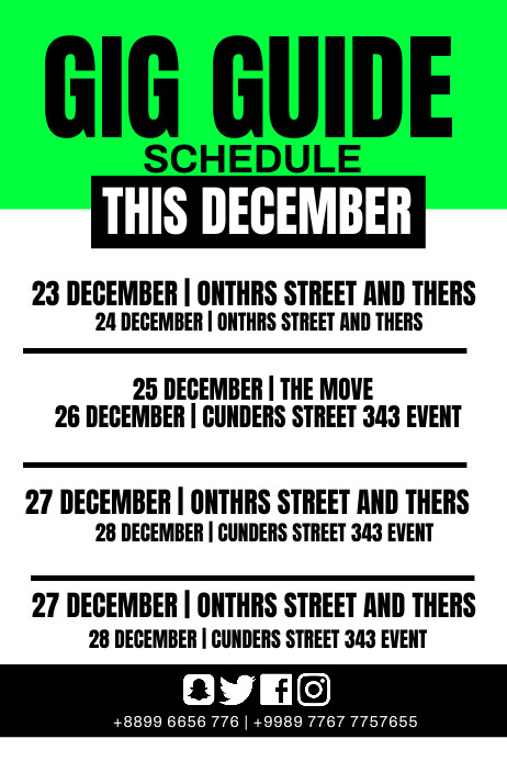 gig guide Template | PosterMyWall