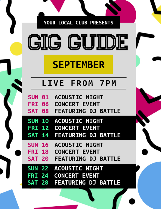 Gig Line Example This Design Template is not available | PosterMyWall