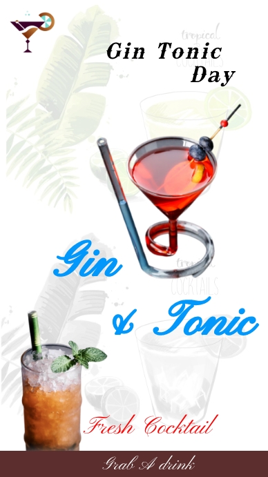 GIN AND COCKTAIL TONIC Digitale Vertoning (9:16) template