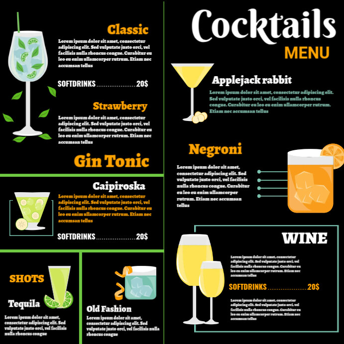 Gin Menu Template | PosterMyWall