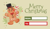 Ginger Bread Christmas Card Tag template