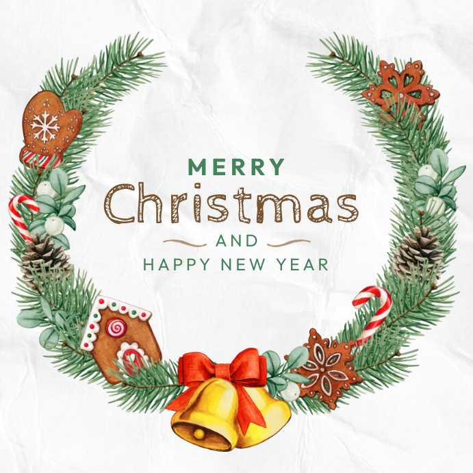 Ginger Bread Christmas Wreath Instagram Post template