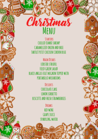 Gingerbread Christmas Cookie Exchange Menu | Baking Party A5 template