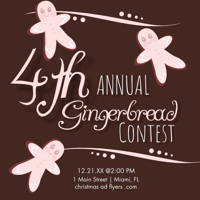 Gingerbread Contest Baking Event Ad Template | PosterMyWall