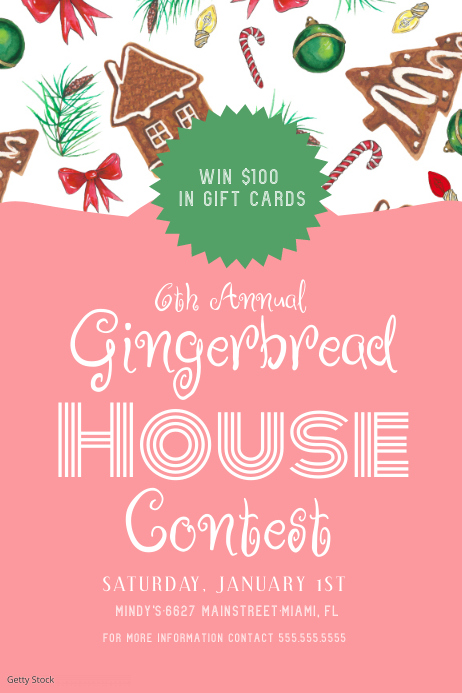 Gingerbread Contest Flyer Ad Template | PosterMyWall