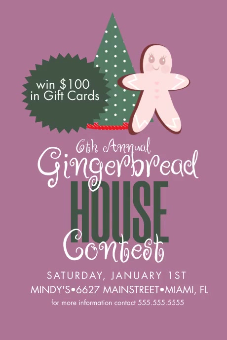 Gingerbread Contest Flyer Ad Template | PosterMyWall