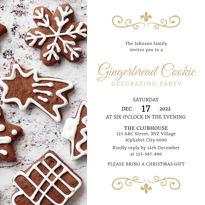 Gingerbread Cookie Decorating Invitation Template PosterMyWall