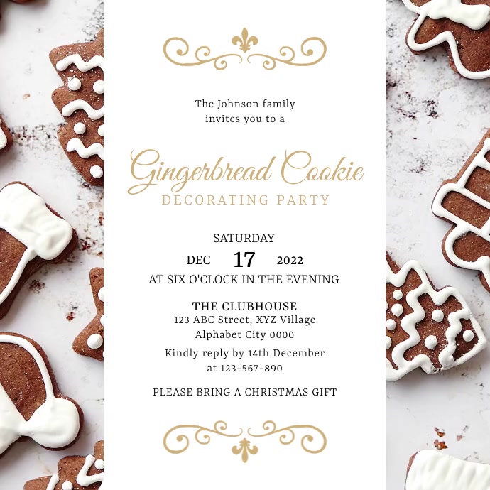Gingerbread Cookie Decorating Party Template PosterMyWall