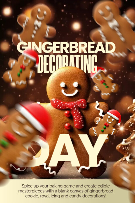 Plantilla de Gingerbread Decoration Day Poster | PosterMyWall