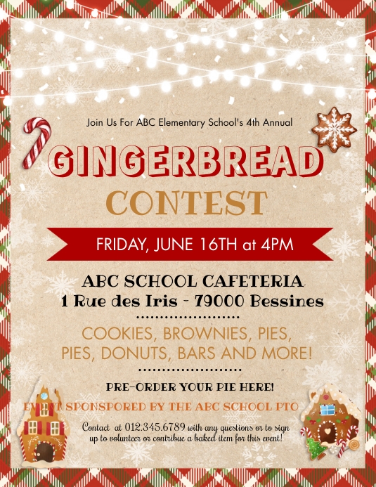 Gingerbread House Contest school flyer Template | PosterMyWall