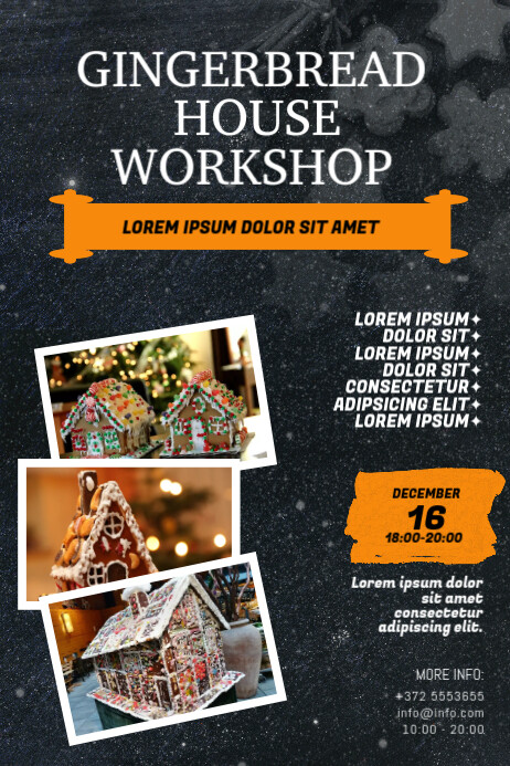Gingerbread house workshop flyer design Template | PosterMyWall