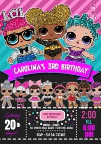 Girl's Birthday Invitation Templates A4
