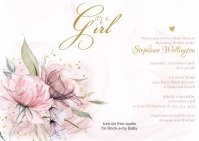 Girl Minimal Baby Shower Invitation Postal template