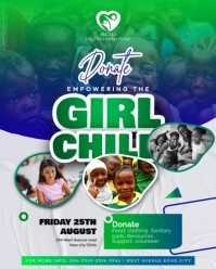 Girl child empowerement fundraiser charity donation event invitation poster flyer template Instagram Portrait