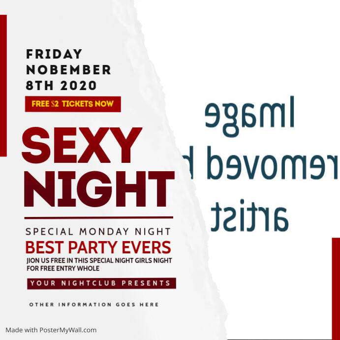 Girl Night Club Flyer Template โพสต์บน Instagram