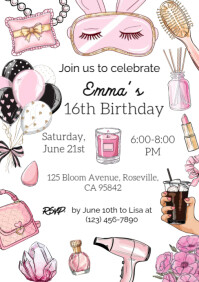 Blanco Birthday Invitation A5 Template