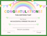 Girl Scout Bridging Certificate Volante (Carta US) template