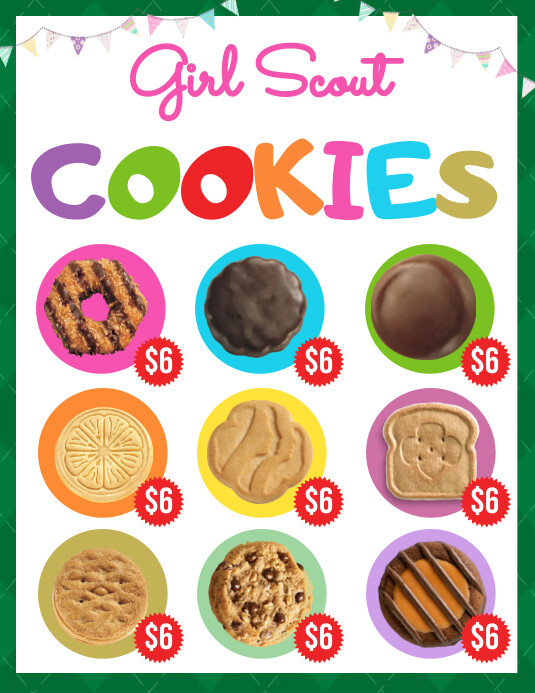 Girl Scout Cookie Flyer, Ulotka (US Letter) template
