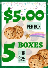 Girl Scout Cookie Price Sign Poster A6 template