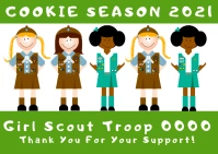 girl scout cookie season Postcard template