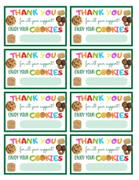 Girl Scout Cookies Thank you Tag Volante (Carta US) template