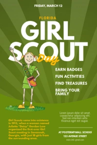 Girl Scout Day Flyer Template Póster