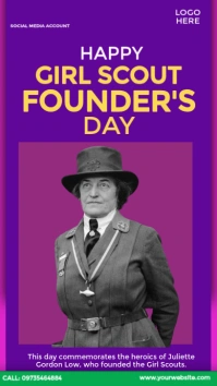 Girl Scout Founder’s Day Design História do Instagram template