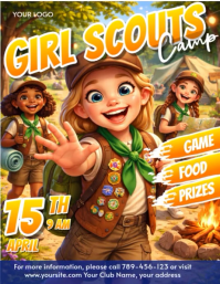 Girl Scouts Camp Volantino Video ใบปลิว (US Letter) template
