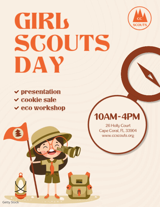 Girl Ror Project Flyer Girl scouts day flyer template เทมเพลต | PosterMyWall