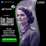 girl scouts founder's day Message Instagram template