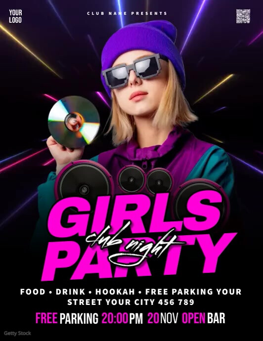 Girls Club Night Party Template | PosterMyWall
