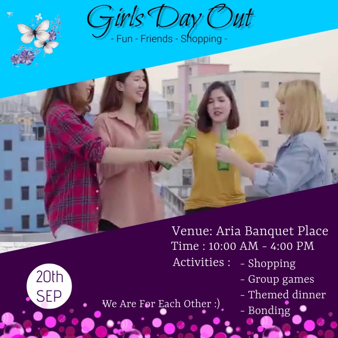 Copy of Girls Day Out, Girl's Girls' Poster Flyer Soc | PosterMyWall