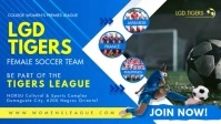Girls Football Tryouts Facebook Cover Video template