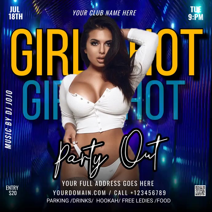 GIRLS HOT PARTY (1) Instagram Post template