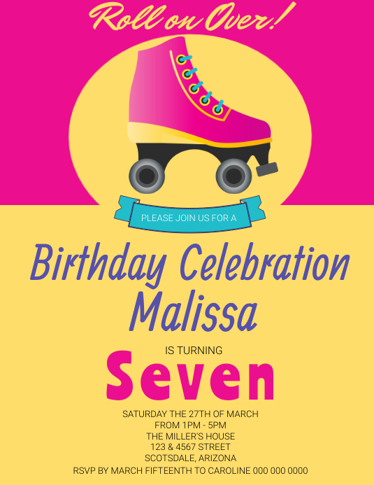 Anak Perempuan Undangan Pesta Ulang Tahun Anak Anak Templat Postermywall