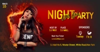 girls music party flyer design fire effect ภาพที่แชร์บน Facebook template