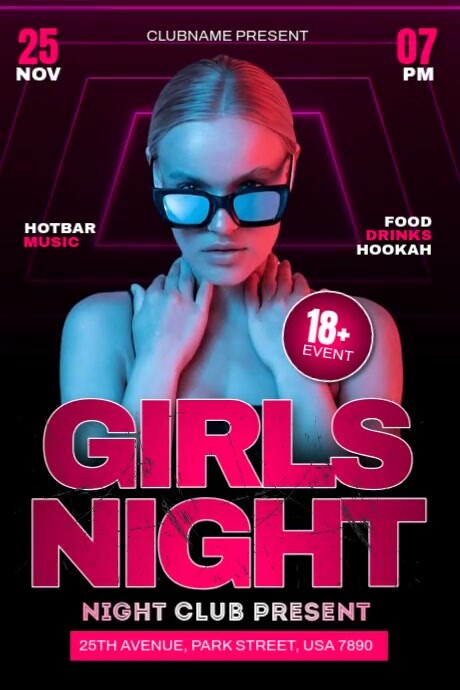 Girls Night Ads Template | PosterMyWall